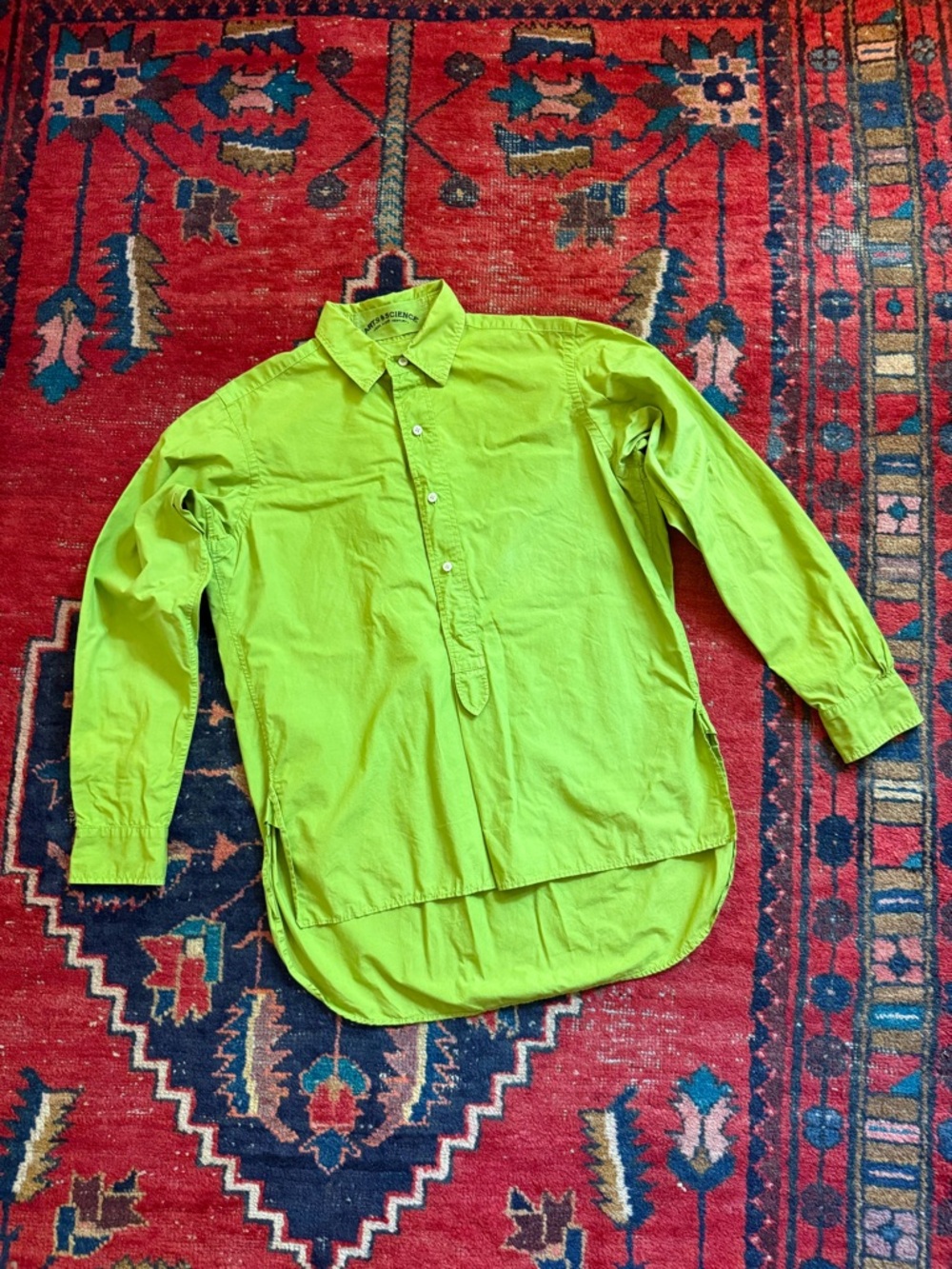 ARTS & SCIENCE Chartreuse Popover Shirt - Cotton - XS S - $795